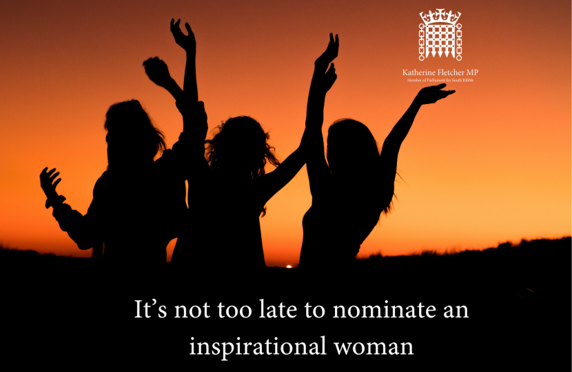 silhouettes of women with words It's not too late to nominate an inspirational woman