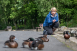 Katherine with ducks