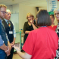 Katherine talking to staff at Royal Preston Hospital