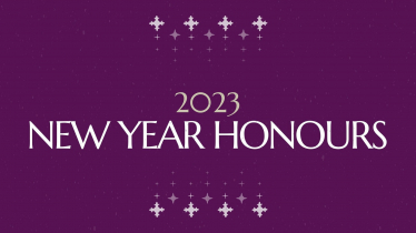 The text "2023 New Year Honours" on a purple background