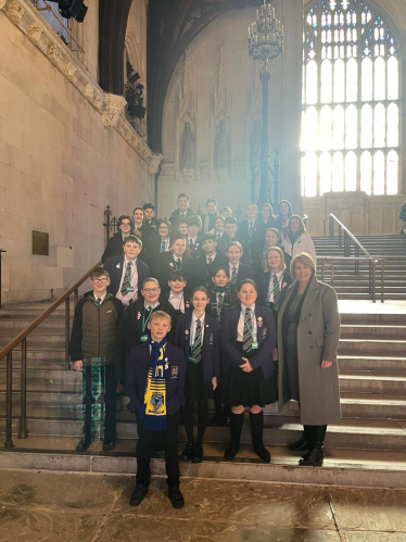 Katherine and Worden Academy pupils in Westminster